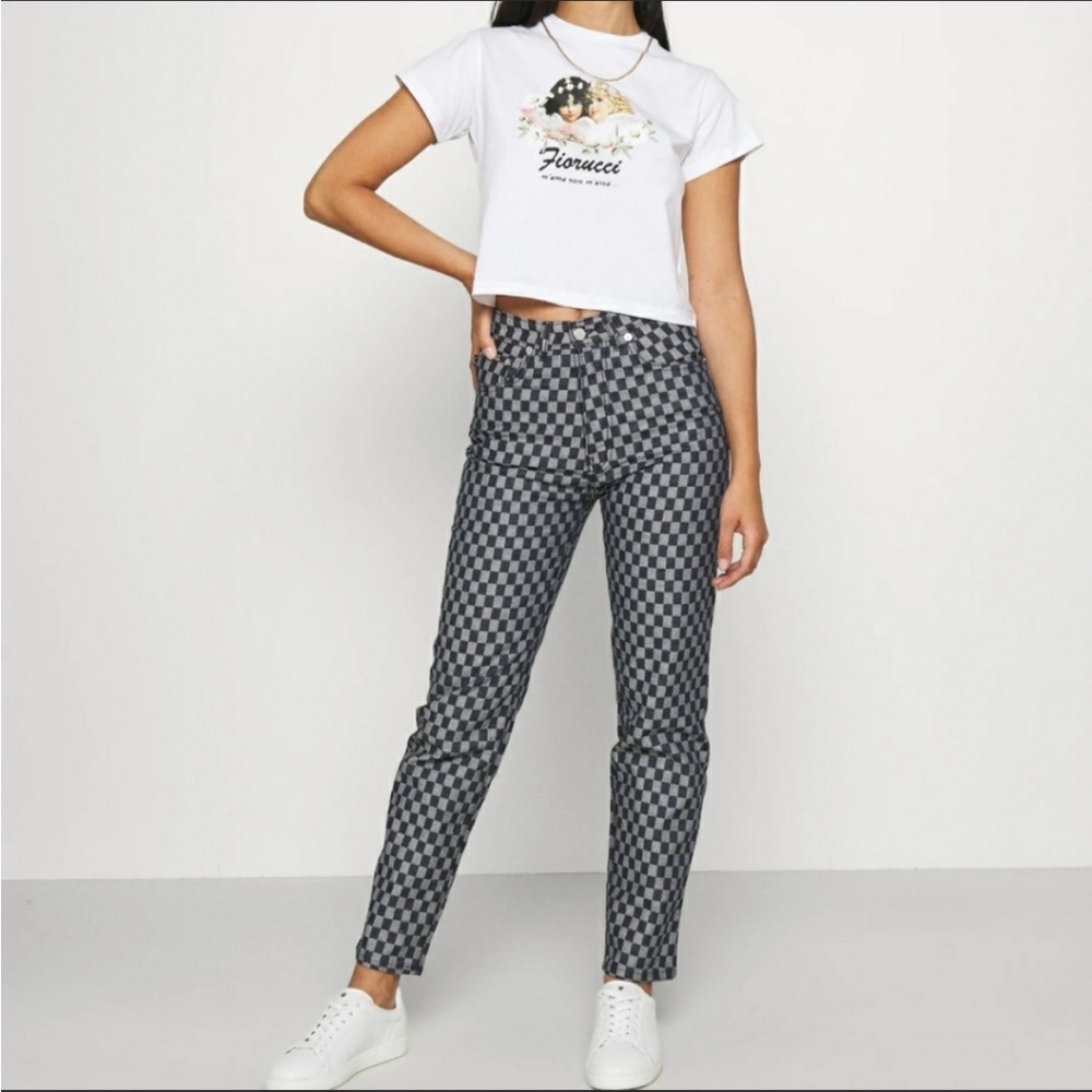 Checked jeans never worn